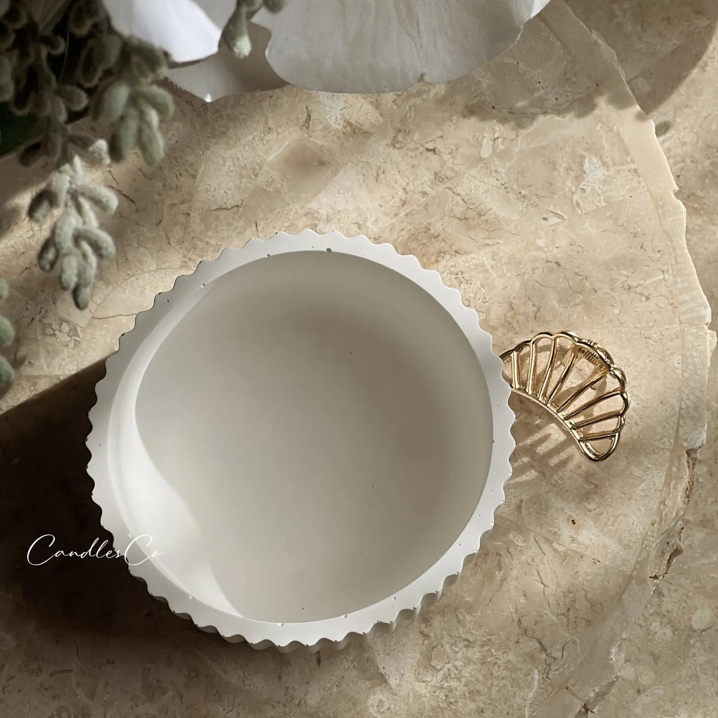 Ribbed Trinket Bowl - White
