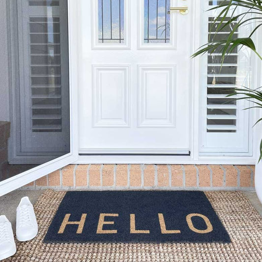 Hello Doormat - Charcoal