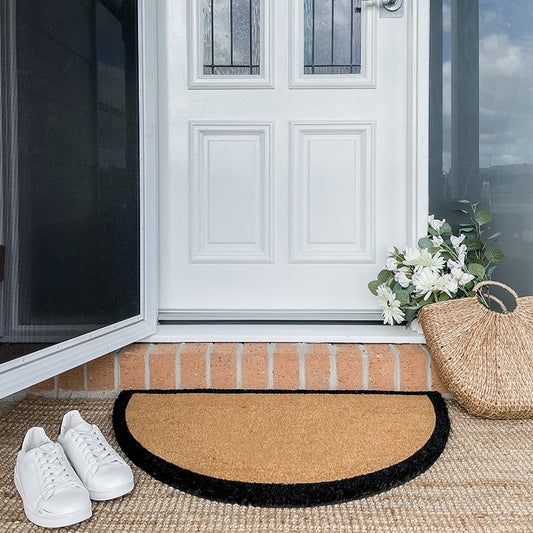Classic Black Border Semi-Circle Doormat